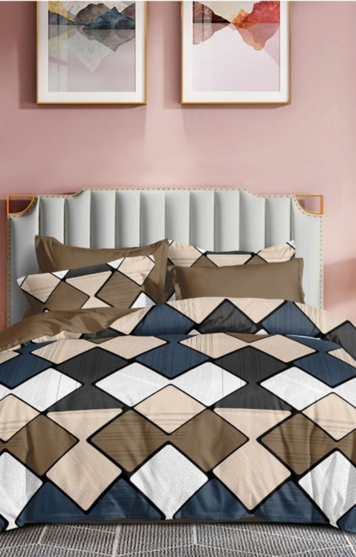 King Size Bedsheet Double Bed with 2 Pillow Covers, 300 TC Cotton