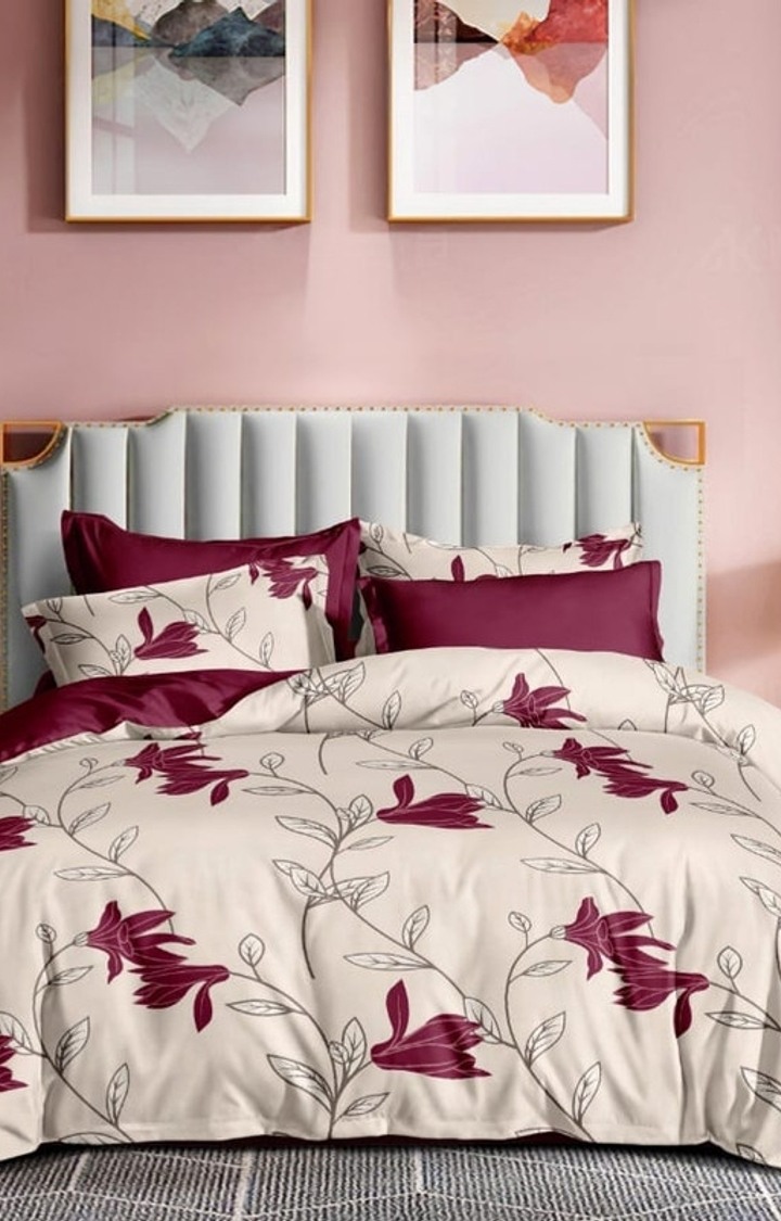 King Size Bedsheet Double Bed with 2 Pillow Covers, 300 TC Cotton
