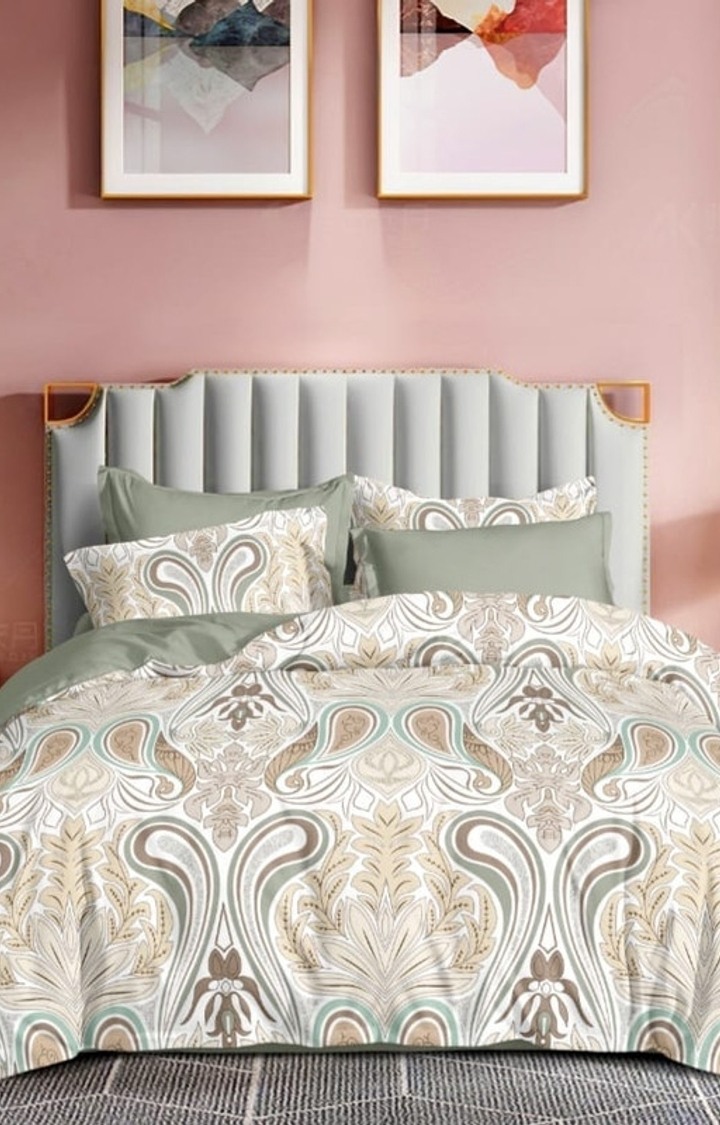 King Size Bedsheet Double Bed with 2 Pillow Covers, 300 TC Cotton