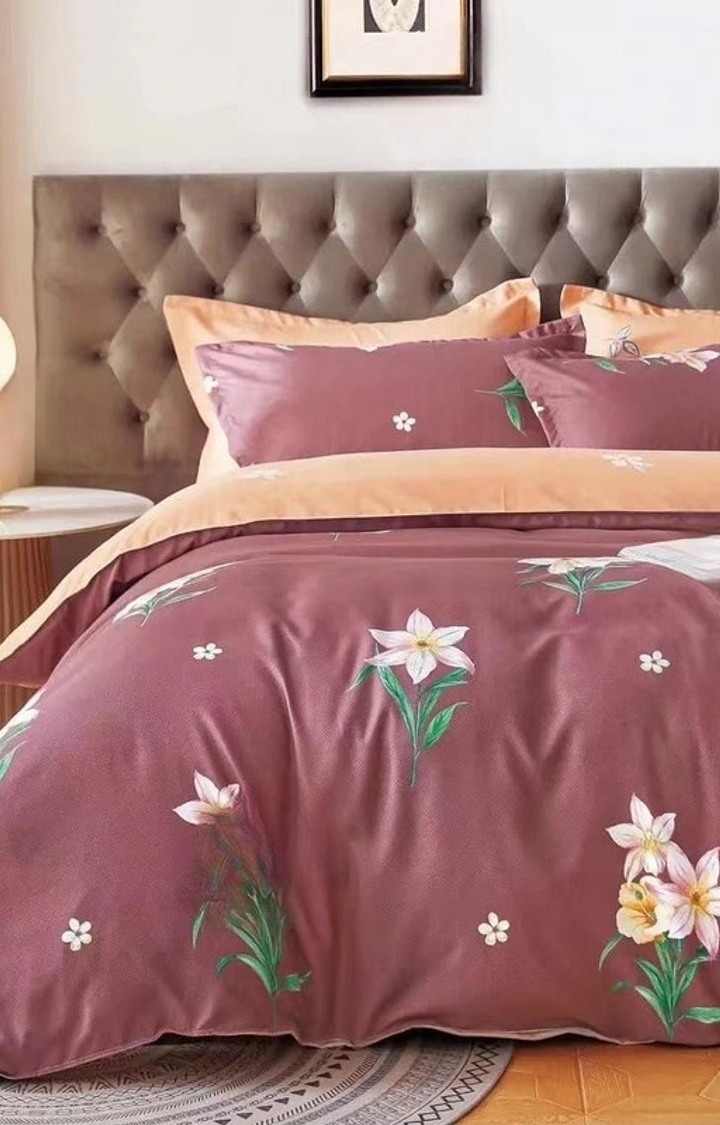 King Size Bedsheet Double Bed with 2 Pillow Covers, 300 TC Cotton