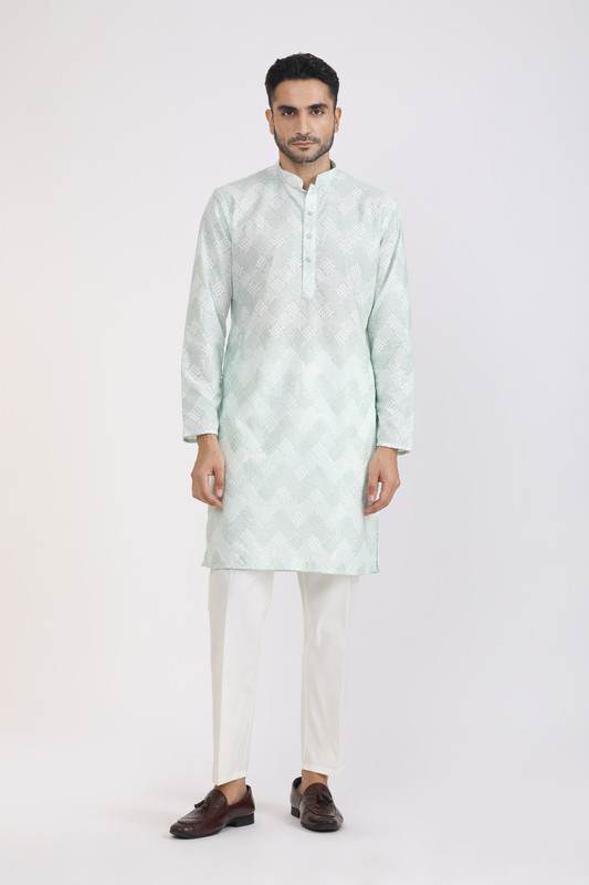 Albion Mens Primume S.Green Kurta Pyjama