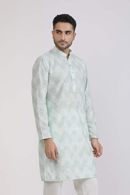 Albion Mens Primume S.Green Kurta Pyjama