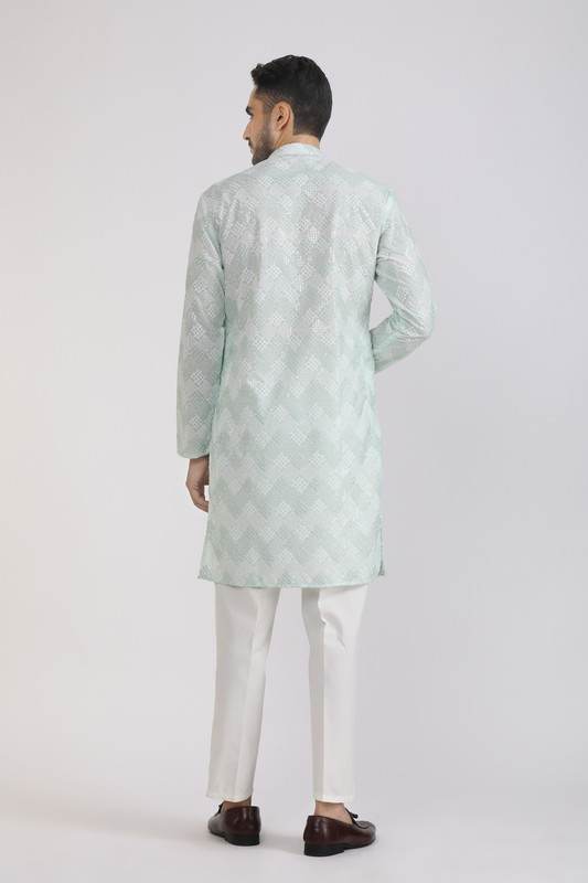 Albion Mens Primume S.Green Kurta Pyjama