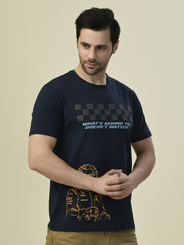 ALBION PREMIUM CYAN NAVY MENS T-SHIRT