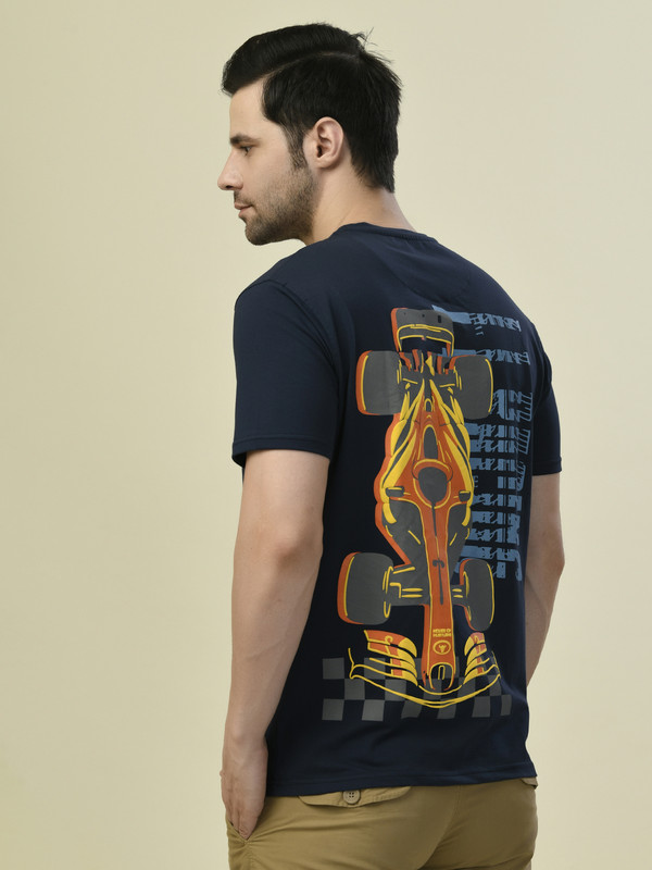 ALBION PREMIUM CYAN NAVY MENS T-SHIRT