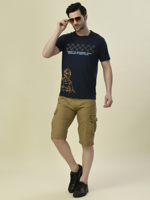 ALBION PREMIUM CYAN NAVY MENS T-SHIRT