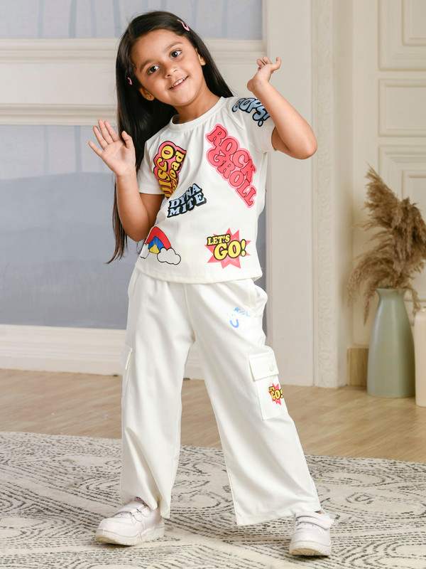 ALBION PREMIUM GIRLS SET CHCO BIKKI WHITE COORD SET