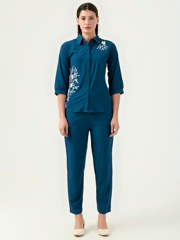 Albion Women Smart Premium Blue Co-ord