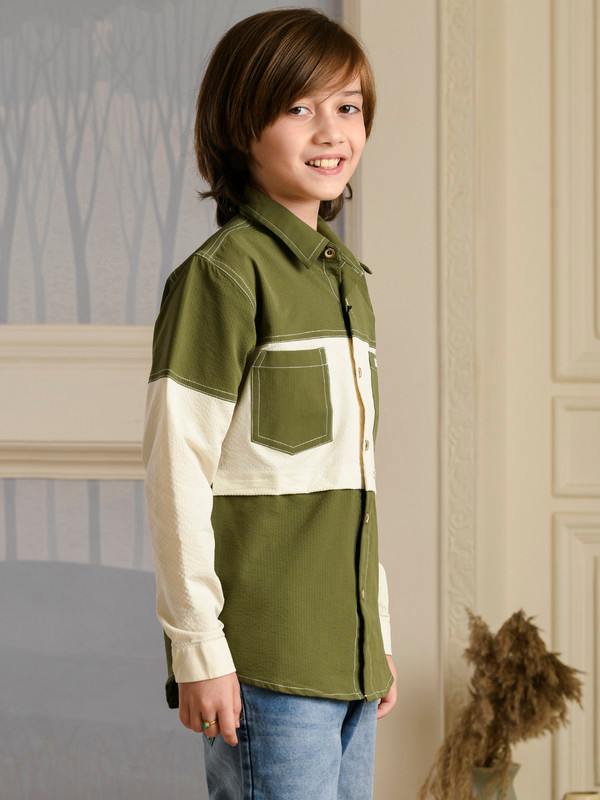 ALBION PREMIUM BOYS CHASE GREEN SHIRT