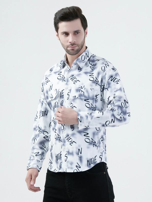 Albion Mens White Shirt Full Sleeve