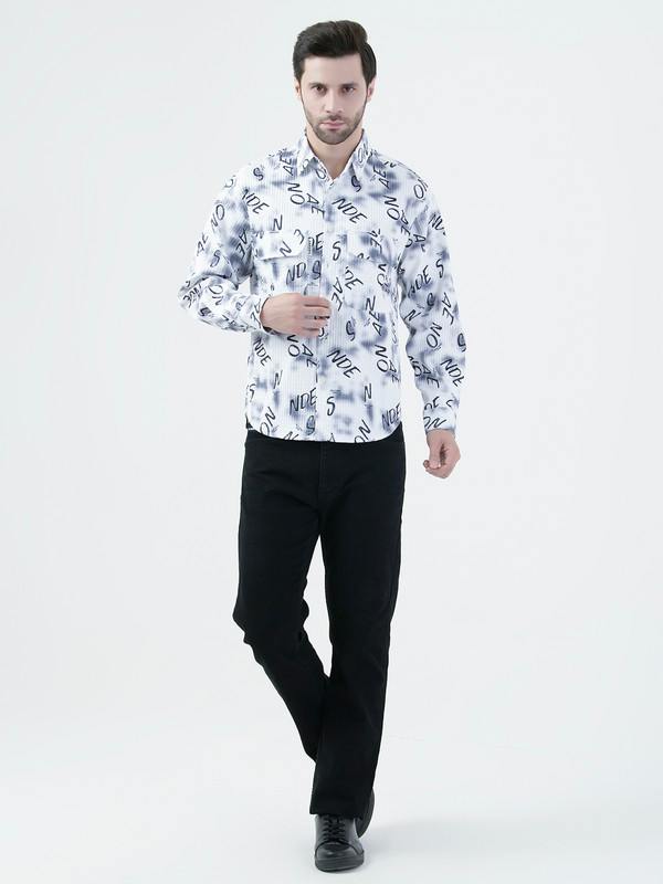 Albion Mens White Shirt Full Sleeve