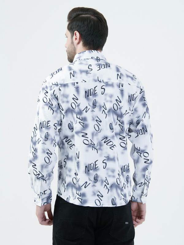 Albion Mens White Shirt Full Sleeve