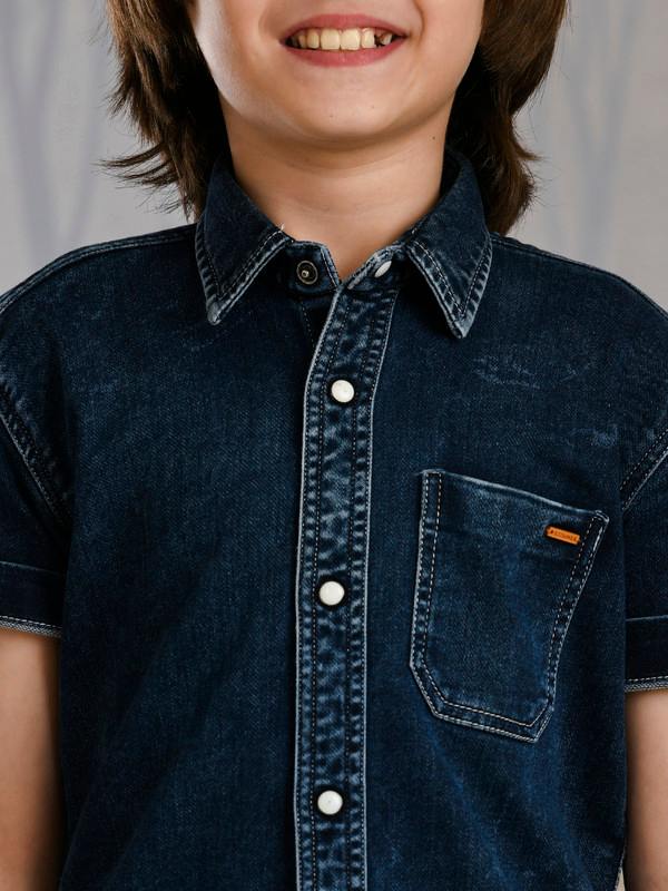 ALBION PREMIUM BOYS ECOHAWK BLUE SHIRT