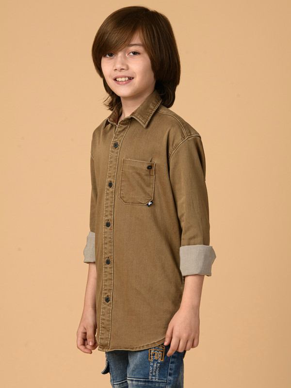 ALBION PREMIUM BOYS KHAKI SHIRT
