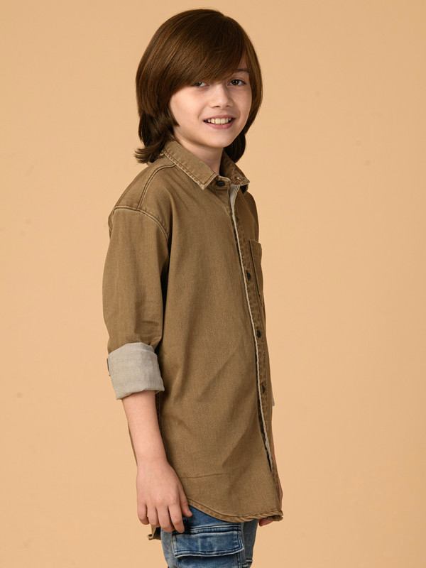 ALBION PREMIUM BOYS KHAKI SHIRT