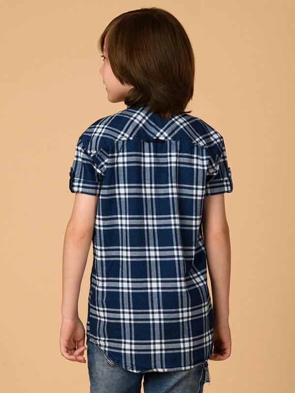 ALBION PREMIUM BOYS BLUE CHECKS SHIRT