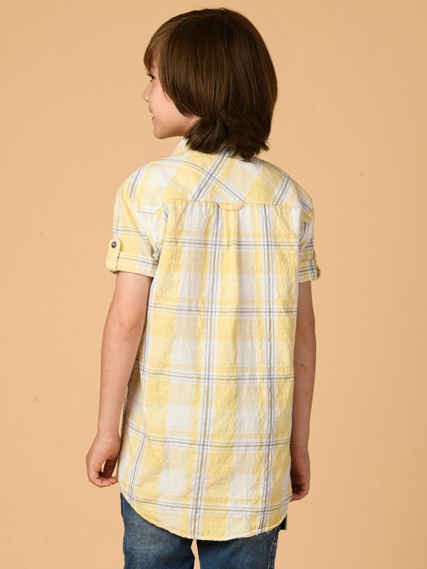 ALBION PREMIUM BOYS YELLOW CHECKS SHIRT