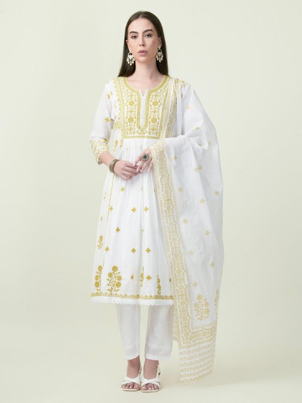 Albion Premium Ladies Ambika Ethnic Green Kurti Set