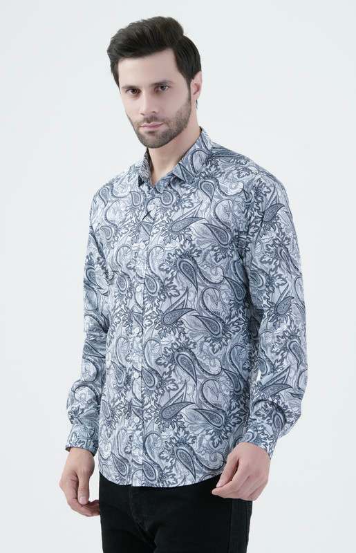 Albion Mens Gray Shirt Full Sleeve