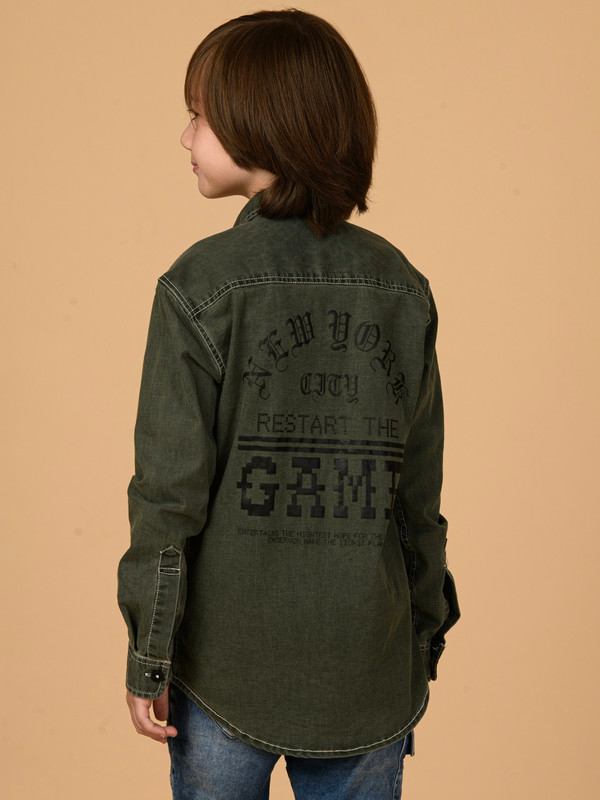 ALBION PREMIUM BOYS GREEN DENIM SHIRT