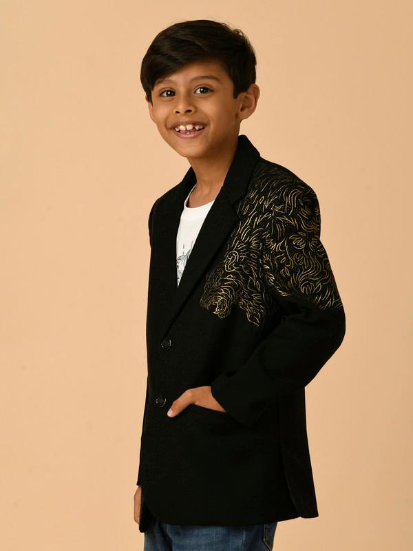 ALBION PREMIUM BOYS ETHINIC BLACK COAT