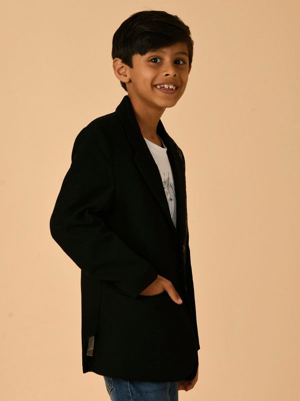 ALBION PREMIUM BOYS ETHINIC BLACK COAT