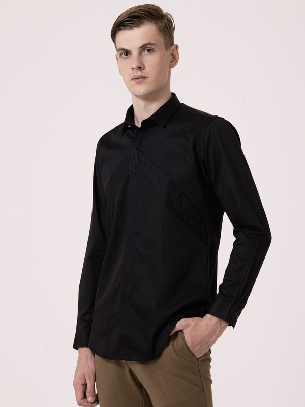 Albion Mens Black Formal Shirt