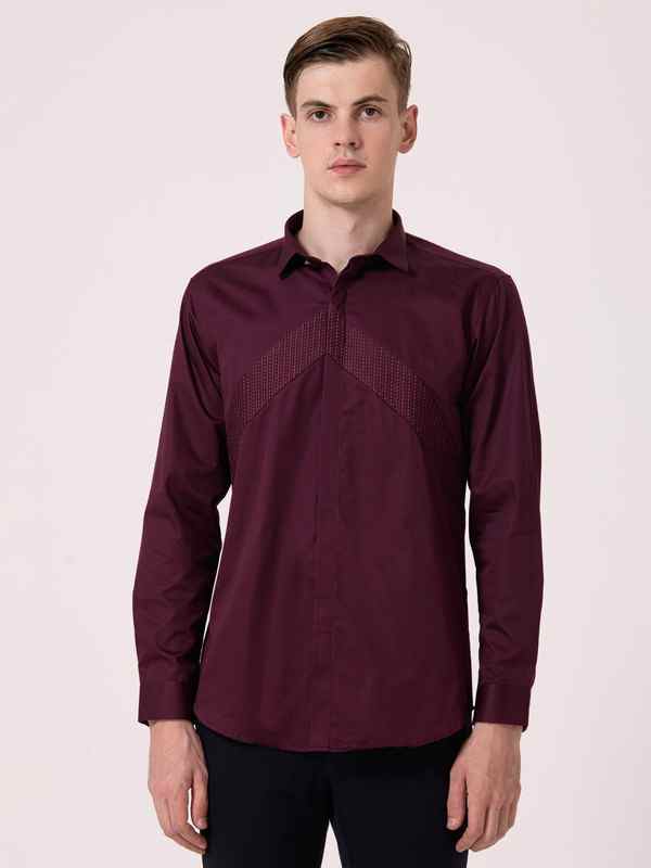 Albion Mens WINE Casual Shirt