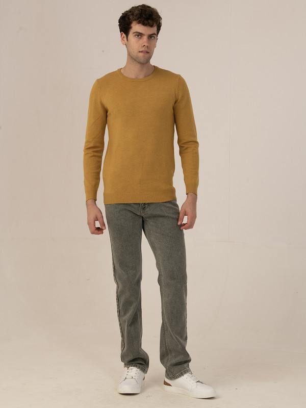 Albion Men’s Mustard Classic Pullover – Soft & Comfortable Fabric