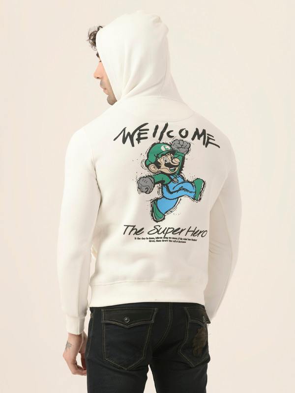 ALBION Mens Winter White Sweatshirt