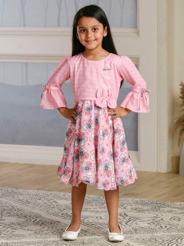 ALBION PREMIUM GIRLS ARCHANA PINK FROCK