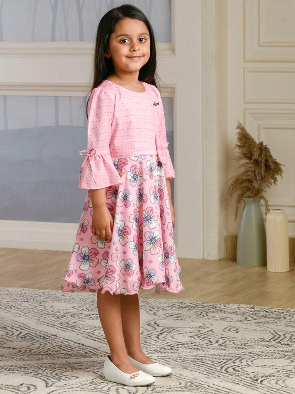 ALBION PREMIUM GIRLS ARCHANA PINK FROCK