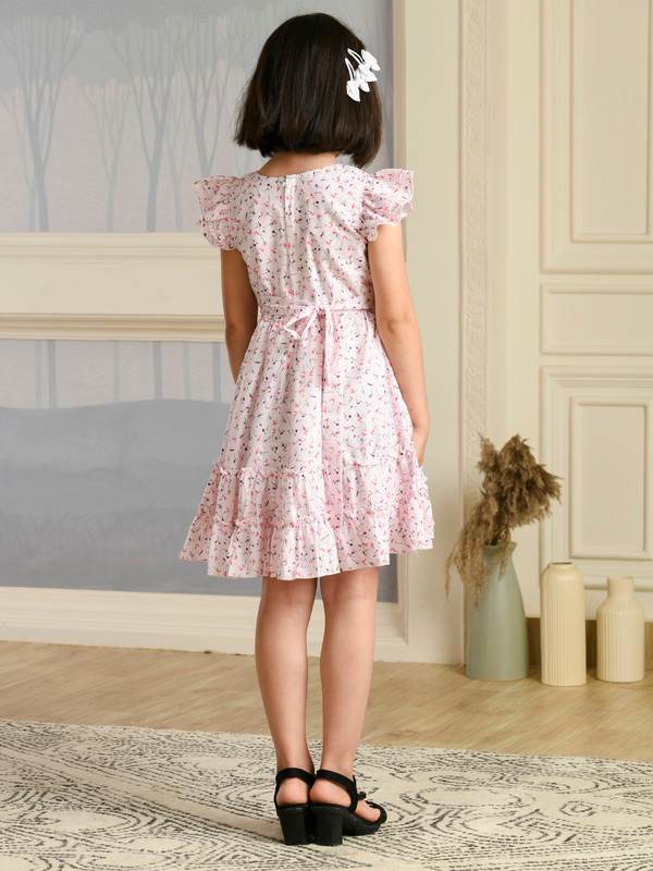 ALBION PREMIUM GIRLS ARCHANA PINK FROCK