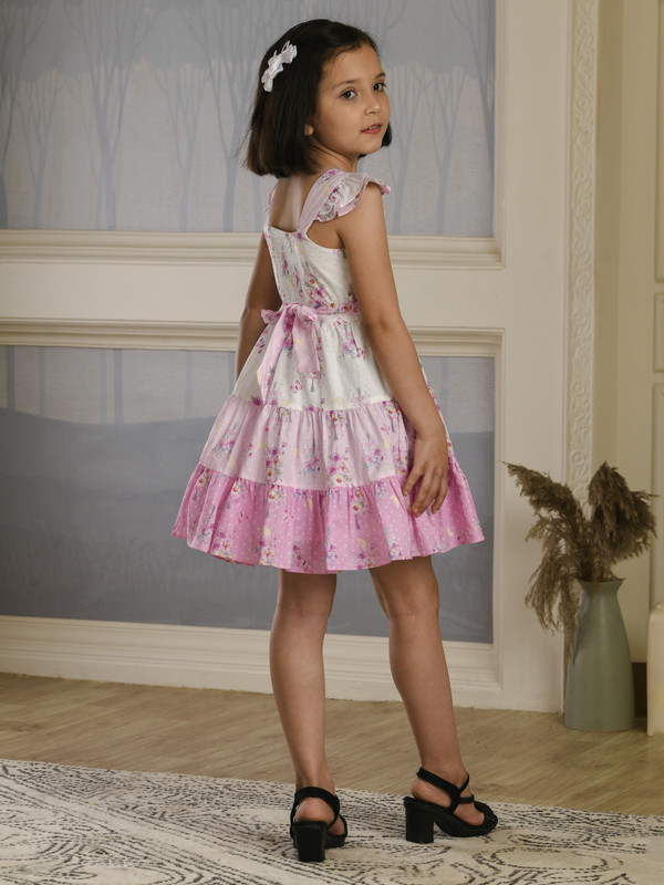 ALBION PREMIUM GIRLS ARCHANA PINK FROCK