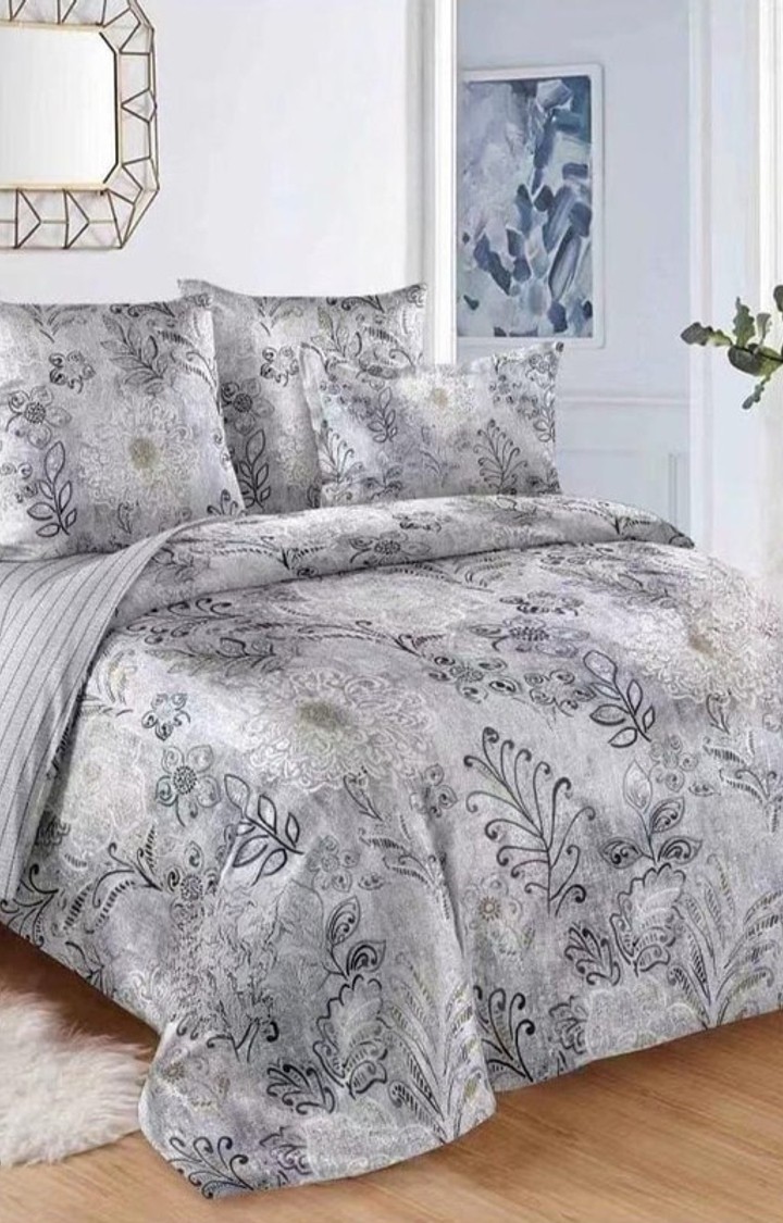 King Size Bedsheet Double Bed with 2 Pillow Covers, 300 TC Cotton