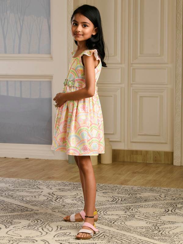 ALBION PREMIUM GIRLS ARCHANA YELLOW FROCK