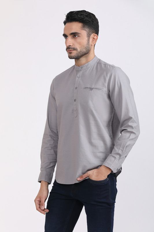 Albion Mens Primume Lt Grey Casual Shirt