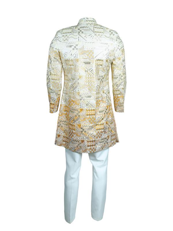 Albion Mens Mens Ethinic Haldi Indo Western Suit