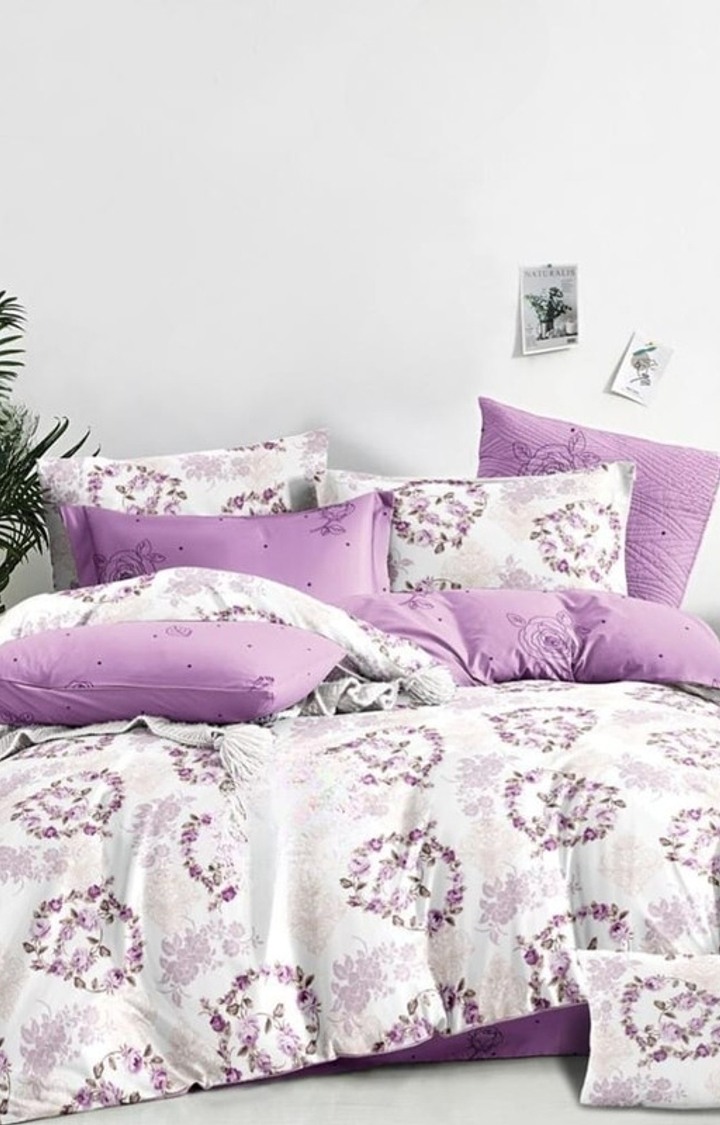 King Size Bedsheet Double Bed with 2 Pillow Covers, 300 TC Cotton