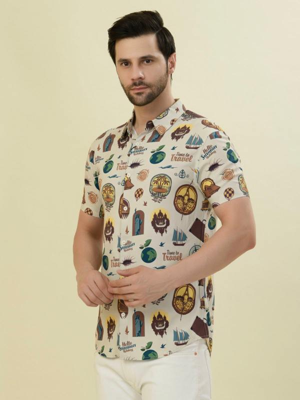 ALBION PREMIUM MENS A Cream SHIRT HS