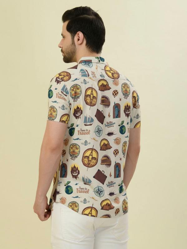 ALBION PREMIUM MENS A Cream SHIRT HS