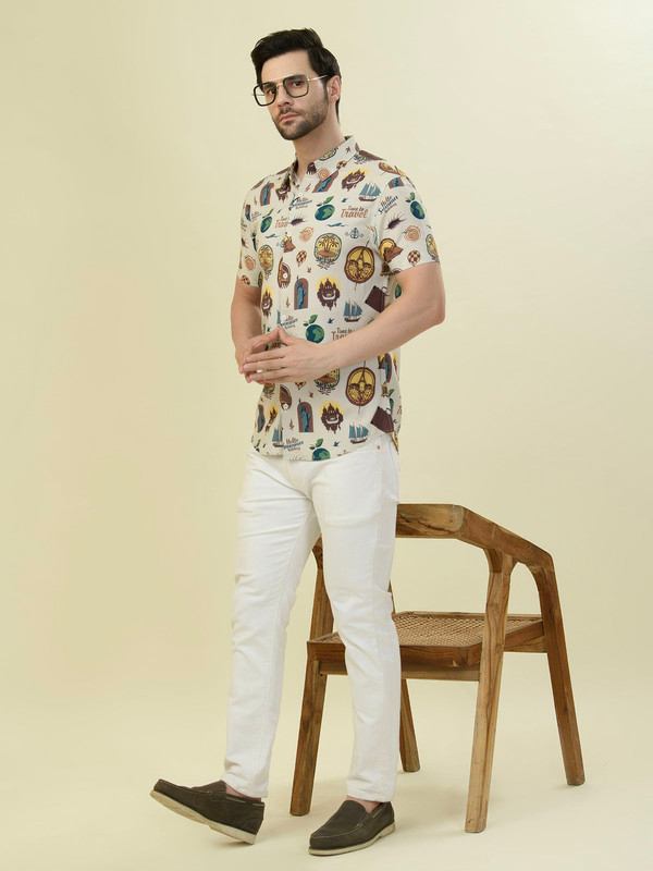 ALBION PREMIUM MENS A Cream SHIRT HS