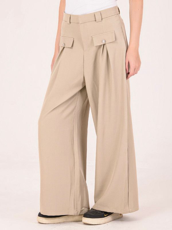 Albion Women Beige Smart Trousers