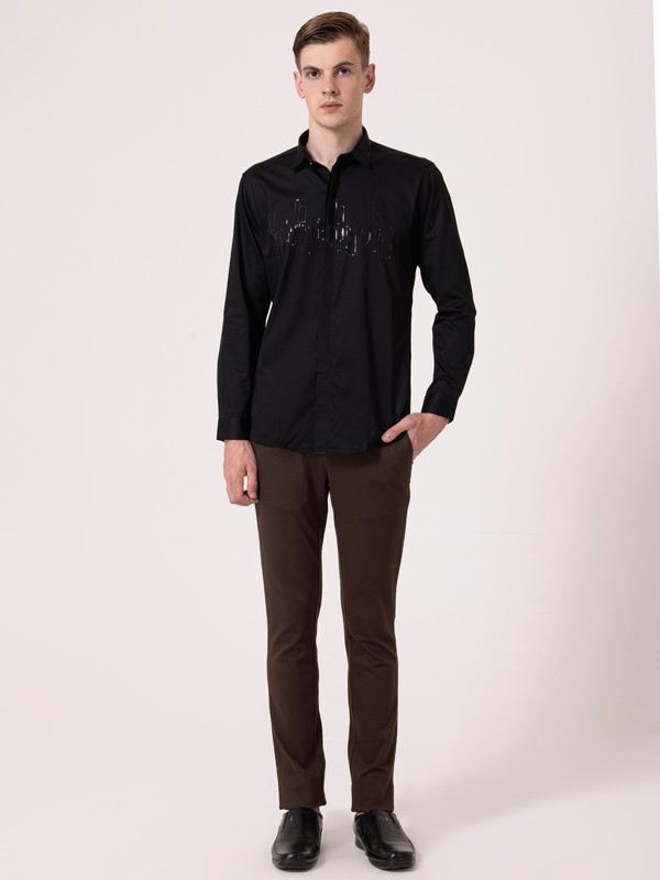 Albion Mens Black Formal Shirt