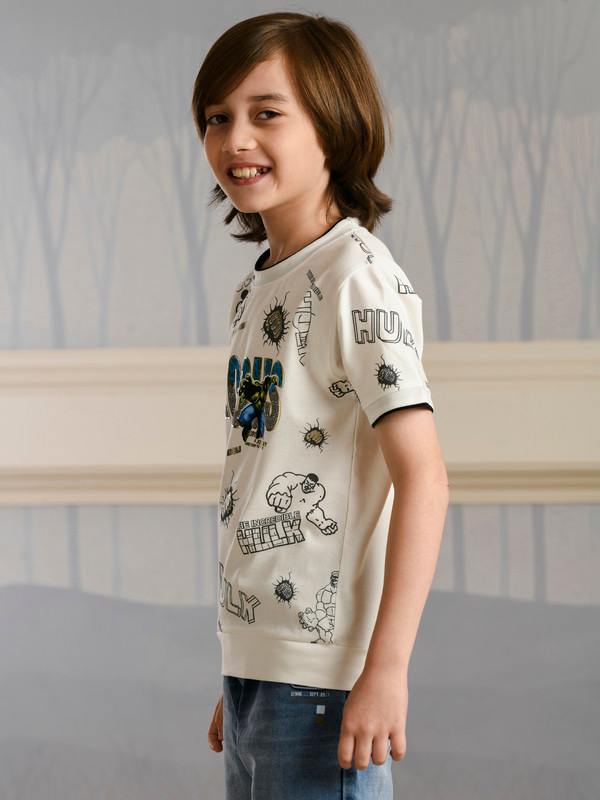 ALBION PREMIUM BOYS ADAMS APPLE WHITE T-SHIRT