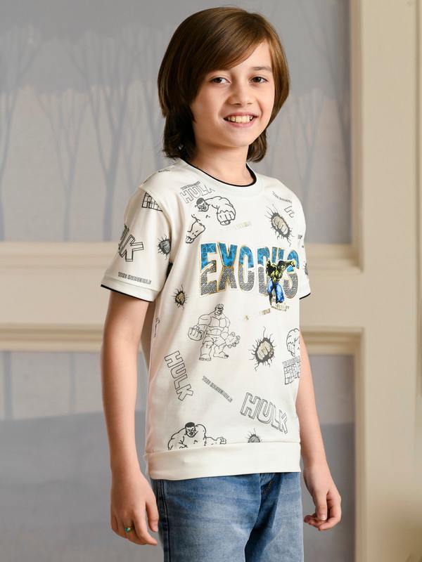 ALBION PREMIUM BOYS ADAMS APPLE WHITE T-SHIRT