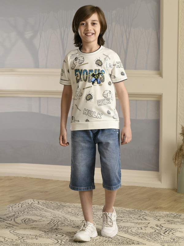 ALBION PREMIUM BOYS ADAMS APPLE WHITE T-SHIRT