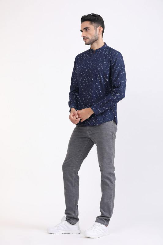 Albion Mens Primume Navy Casual Shirt