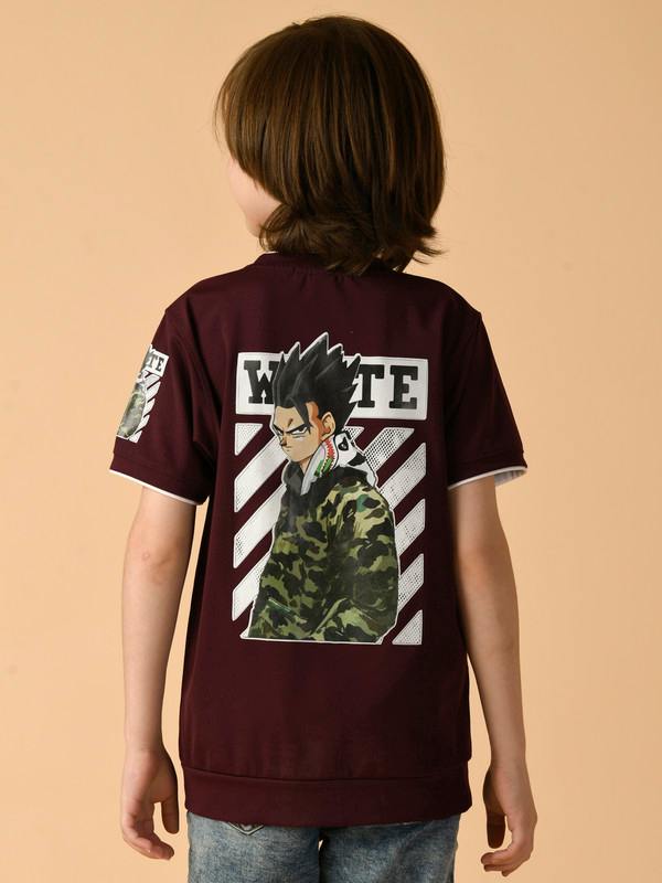 ALBION PREMIUM BOYS UPPER MEHROON T-SHIRT