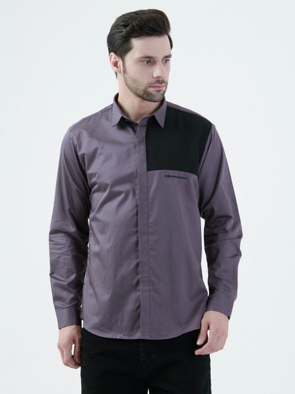 Albion Mens D.Mauve Shirt Full Sleeve